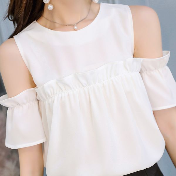 

spring summer new fashion women shirt casual white shirt women's blouses office work lady elegant ruffles large size shirts
