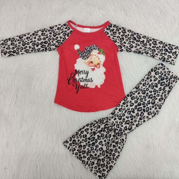 

leopard santa claus boutique outfit for girls, White