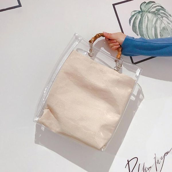 

summer 2020 new simple transparent bag beach fashion handbag women's bag