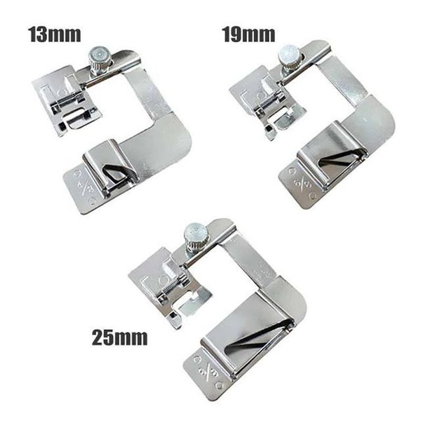 

3pcs/set rolled hemmer presser foot set for sewing machines 3 size sewing machine diy foot brother singer tool supplies, Black