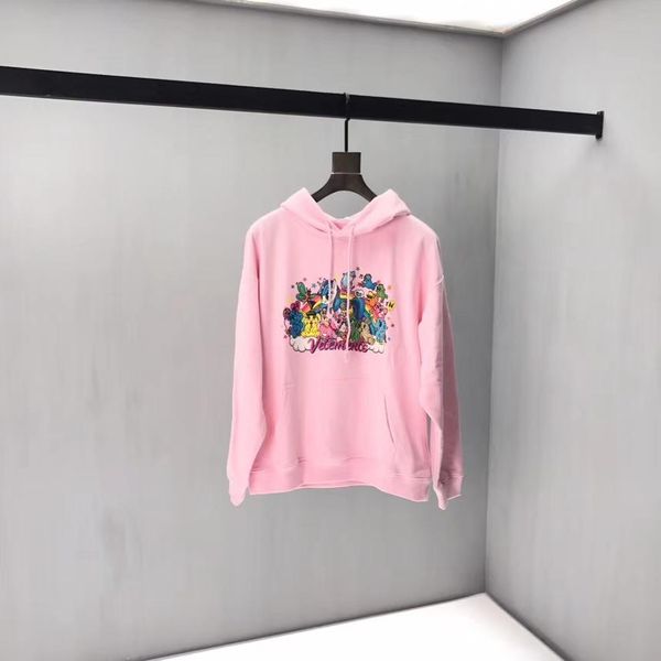 

women's hooded sweater cotton loose hoodie cartoon printing men's hoodies student bottoming shirt 2019 autumn and winter new q18c, Black