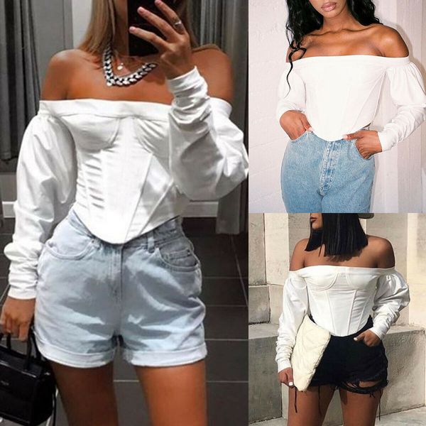 

off pullover size t shirt blouse plus crop women shoulder ladies casual tee akjei, Black