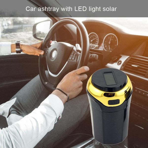 

car ashtray with led lights car ashtray led light flip cover solar powered cigarette smoking ash cup holder
