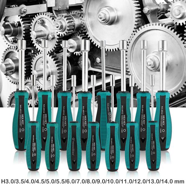 

3mm-14mm socket wrench screwdriver rust proof metal hex nut key manual tool screwdriver hand tools for home woodworking