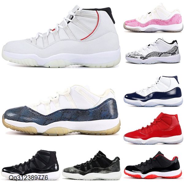 

designer basketball shoes 11 11s snakeskin pink white win like 82 96 cap and gown space jam mens athletic sports sneakers 7-12