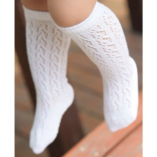

winter baby girl sweet cute kid infant toddler cotton knee high princess solid white socks stockings 0-4 years 2019, Blue