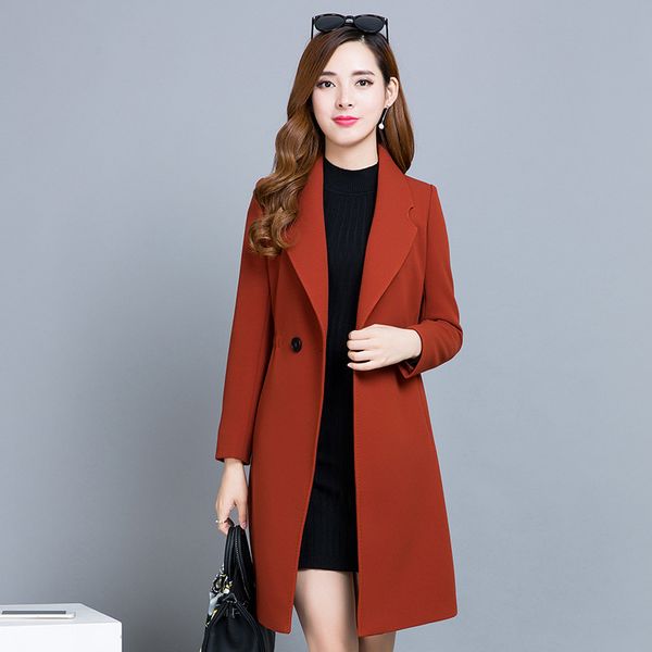 

boollili 2020 весна осень тренч пальто женская ветровка пальто леди повседневная тонкий средней длины пальто плюс размер женская одежда, Tan;black