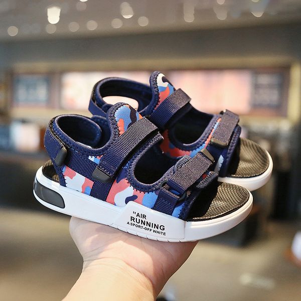 

baby boy сандалии детские туфли летние 2020 мода камуфляж мягкое дно детская пляжная обувь вырез light casual для девочки, Black;red