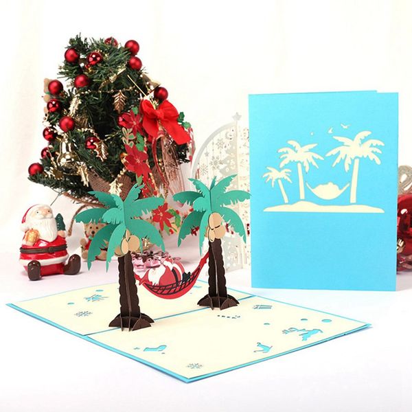 

1pcs 3d up greeting cards with envelope christmas card three-dimensional hollow christmas sculpture handmade greeting card
