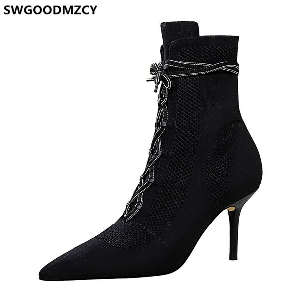 

socks boots ankle boots for women fetish high heels black shoes women 2020 stiletto heels botas mujer