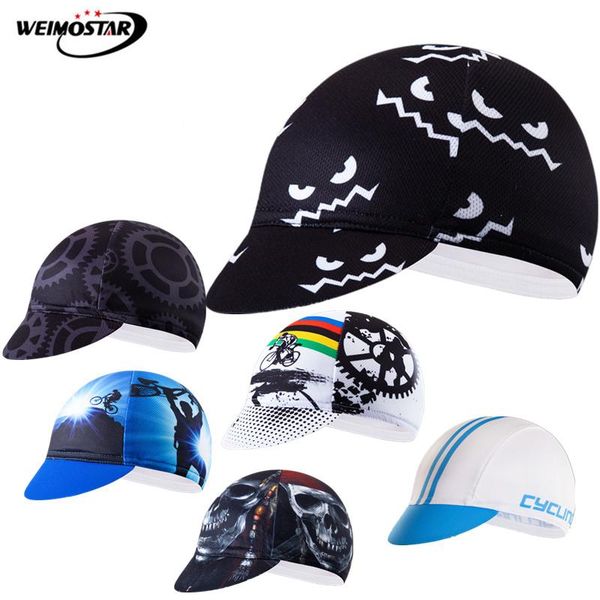 

weimostar pro team cycling caps men women breathable sport skull bike cap bandana ciclismo sun uv helmet hat mtb bicycle cap, Black