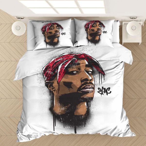 

рэппер тупак 2pac 3d печатный пододеяльник пододеяльники наволочки утешитель постельные принадлежности набор постельного белья постельное бе