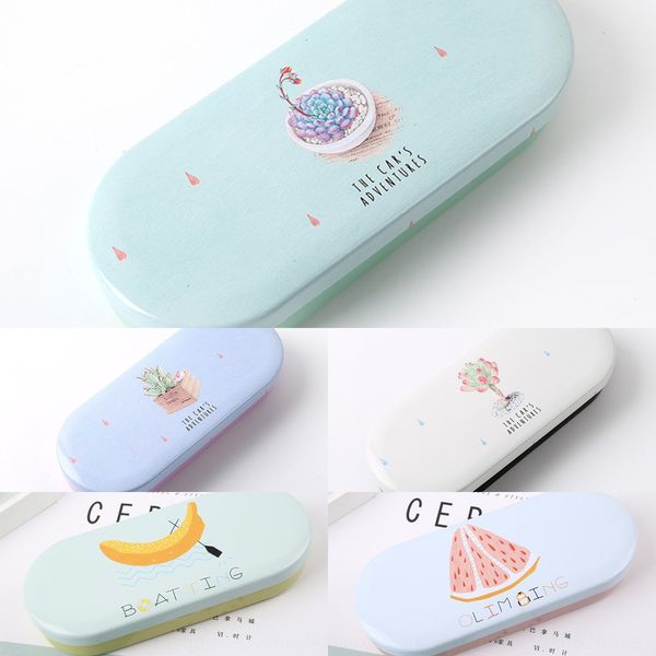 

k1uc0 jingshang japanese and korean male and female students tinplate myopia storage box sun cute portable sunglasses sun glasses storage bo