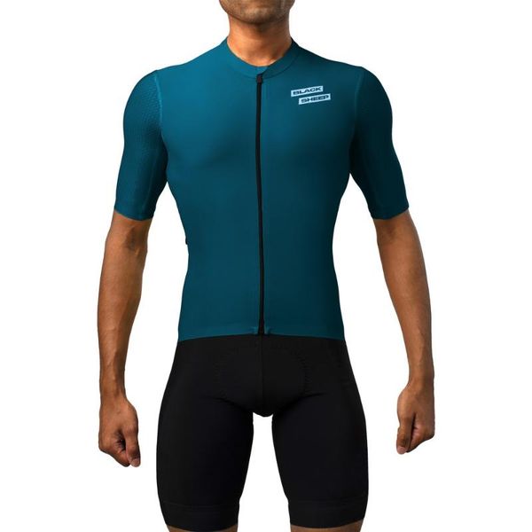 

паршивая овца задействуя комплект 2020 мужской команды гонки короткого рукав джерси и нагрудник шорты 19d gel пад дорожного велосипеда одежд, Black;blue