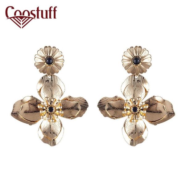 

beautiful gold flower women earrings wholesale stud vintage jewelry for woman earrings 2020 ale gifts for wedding, Golden;silver