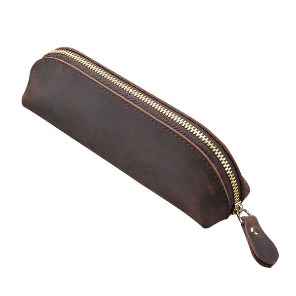 

pencil case stationery faux leather zipper lightweight storage bag travel school multi-purpose portable makeup organizer office