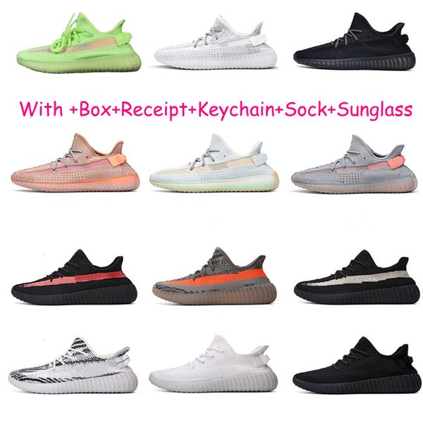 

v2 kanye west 2019 gid glow in dark clay true form hyperspace mens reflective running shoes women sport designer sneakers