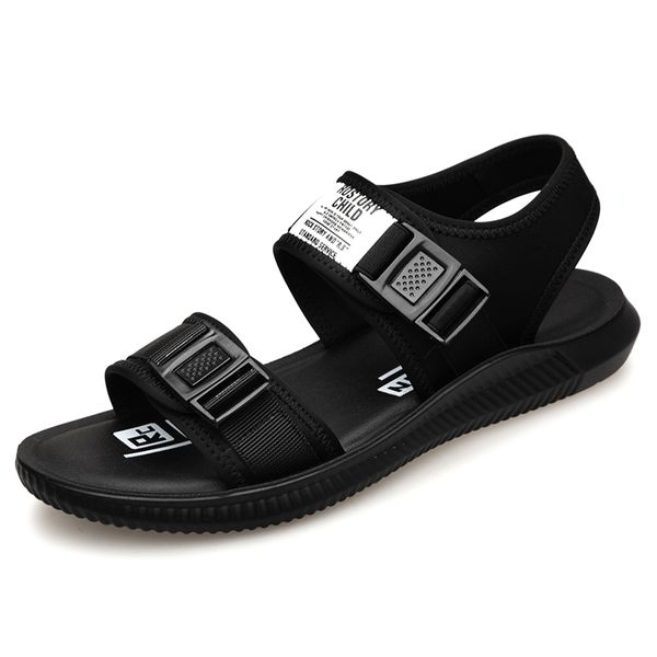 

dropshipping 2019 new summer fashion man beach sandals gladiator outdoor shoes roman men casual shoe large size flat shoes db058, Black