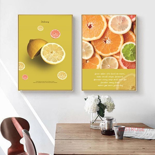 

modern minimalist nordic poster fashion gourmet orange yellow canvas painting home decoration living room wall art pictures