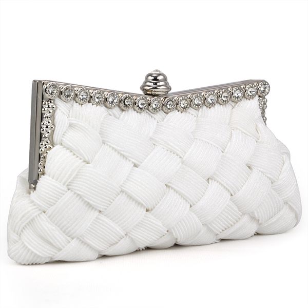 

fggs-white satin bridal evening prom clutch handbag purse
