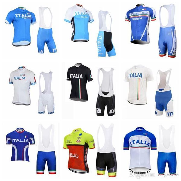 

2020 italy team cycling short sleeves jersey bib shorts sets bicycle breathable men jersey bicycle racing cloth cycling jersey maillot s12, Black;blue
