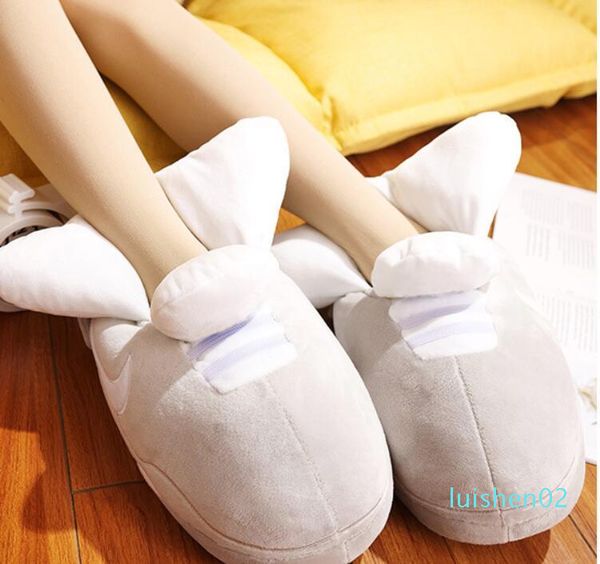 

women slipper sneakers winter warm shoes bread fat slippers cute lover's slides slip on fashion l02, Black