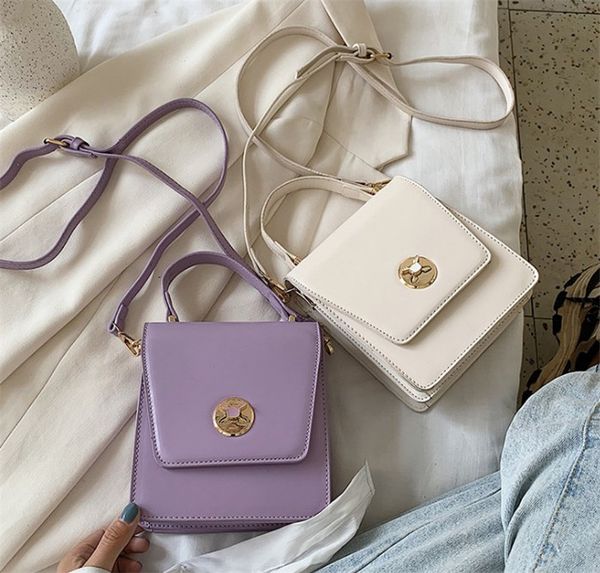 

fashion brand designer handbags new simple solid color wild casual black and white portable female small bag