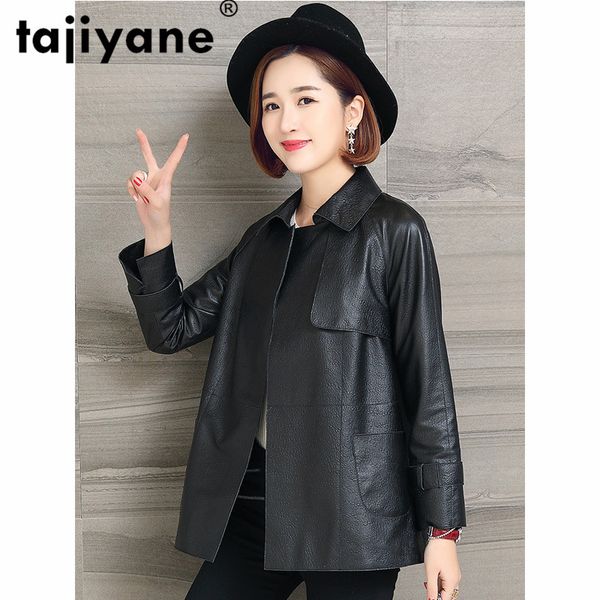 

женская шуба real натуральная кожа куртка одежда женщин 100% 2 020 дубленки весна корейский урожай элегантный outwear zt2304, Black