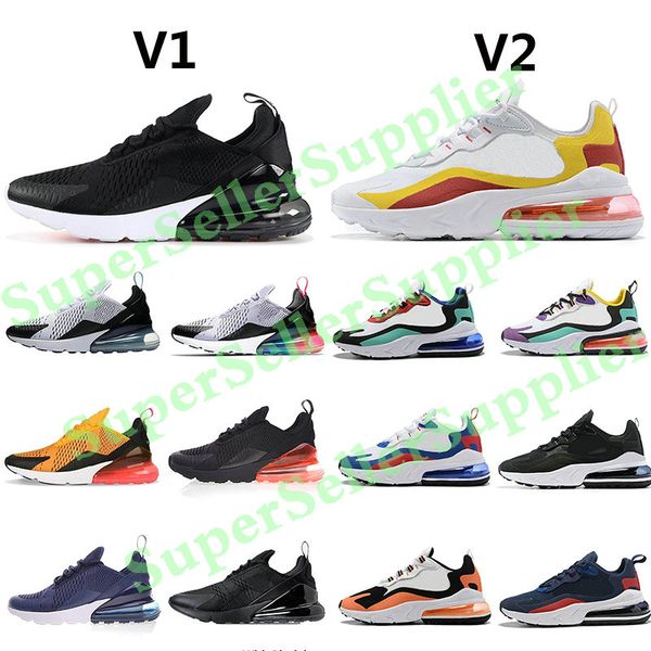 

2020 new soft 270 mens running shoes triple black summer gradients 270s designer sneakers rainbow 27c women sports trainers size 36-45