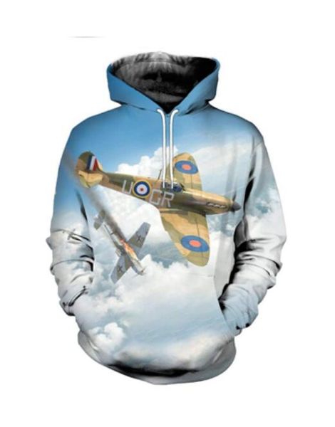 

wholesale-new fashion cool sweatshirt hoodies 3d print mens womens casual supermarine spitfire style streetwear clothes k0239, Black