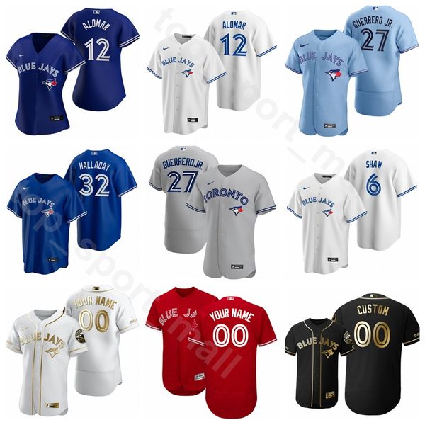 

2020 бейсбол 12 роберто аломар джерси 19 хосе баутиста 32 рой халладей 29 джо картер 21 роджер клеменс обычное имя номер куперстаун, Blue;black