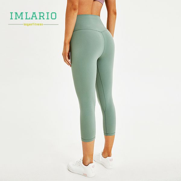 

imlario essential workout crop pants high waist women cottony soft sports fitness capri stretch yoga tights running leggin 7/8, White;red
