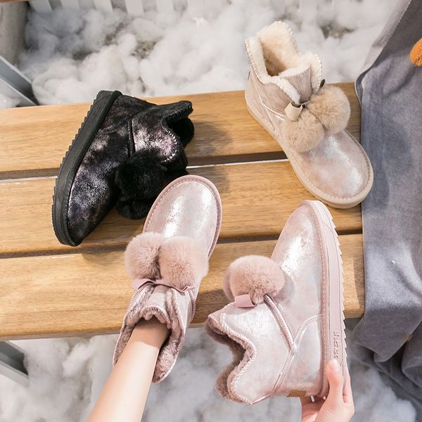 

boots women new 2019 round toe lace up women's rubber shoes rain luxury designer low heels booties winter footwear booties, Black