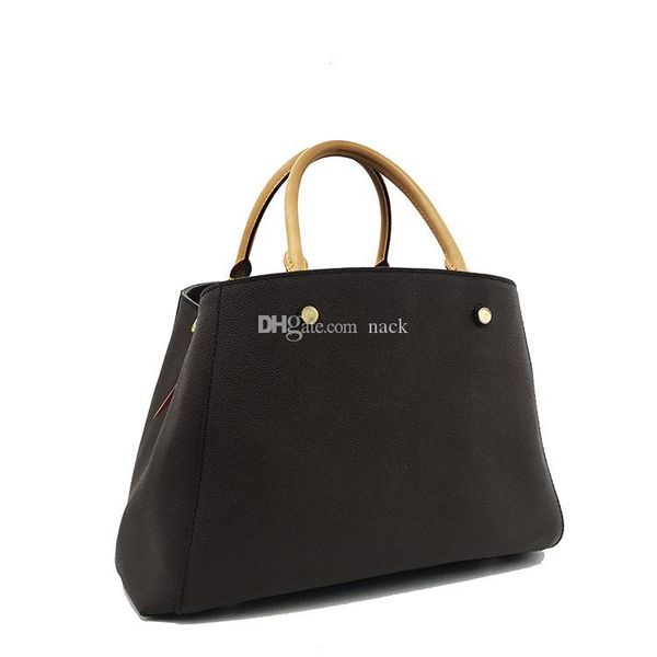 

selling fashion brand women handbag leather + canvas letter shoulder bag 29cm luxury bag tote delivery