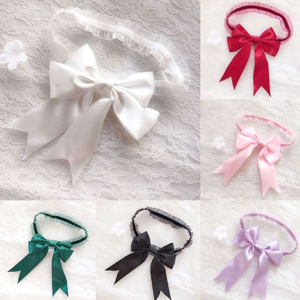 

1pc women bridal solid color lace elastic thigh rings big ribbon bowknot wedding dress leg garter cosplay underwear arm bracelet, Black;white