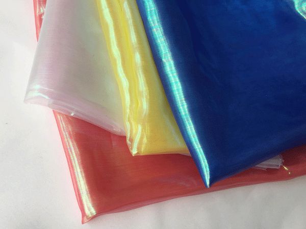 

ychen 004 colorful organza fabric 1m*1.5m*80gsm, Black;white
