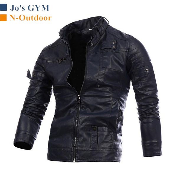 

outdoor leather jacket men not hooded warm leisure slim fit softshell coats hiking camping comfortable waterproof windproof coat, Blue;black