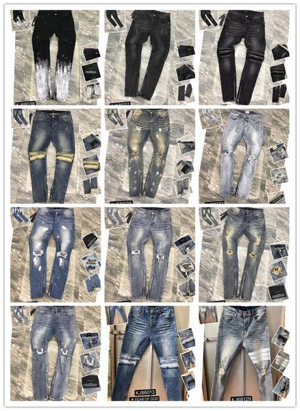 

2020 newbalmainmens distressed ripped biker mens luxury designer jeans slim fit motorcycle biker denim for men s fashion black pour hommes, Gray