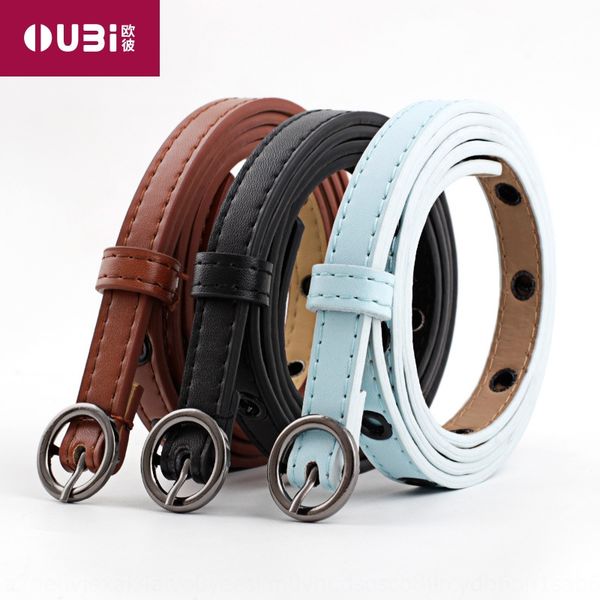 

round gun buckle thin and corn jeans women's jeans decorative belt corns narrow belt, Black;brown