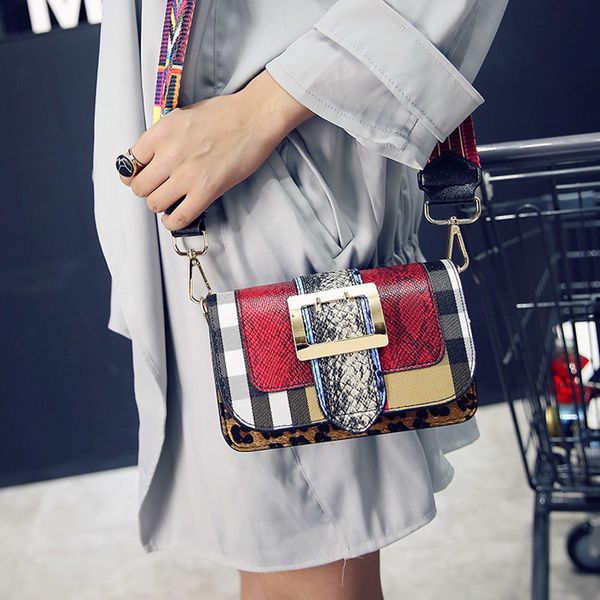 

funmardi мода змея crossbody плечо роскошные леопардовые женщины лоскут панелями искусственная кожа сумка wlhb3004 mx200327