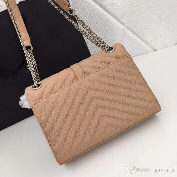 

designer caviar cowhide genuine leather handbags luxury handbags silver charming cross body bag women shoulder bags 1842