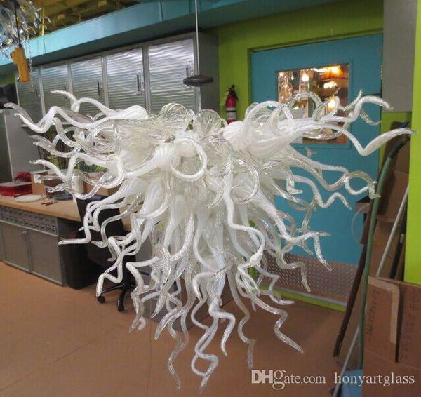 

italy murano glass chandelier transparent and white crystal lamps chain chandeliers 100% hand blown glass led chandelier light fixture