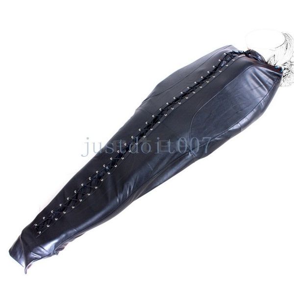 Bondage Leather Mummy Gimp Restrant Straight Jacket Sleep Bag Sack Straitjacket tiras #R45