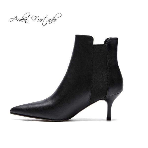 

arden furtad fashion women's shoes white winter 2019 pointed toe stilettos heels women's boots concise mature office lady, Black