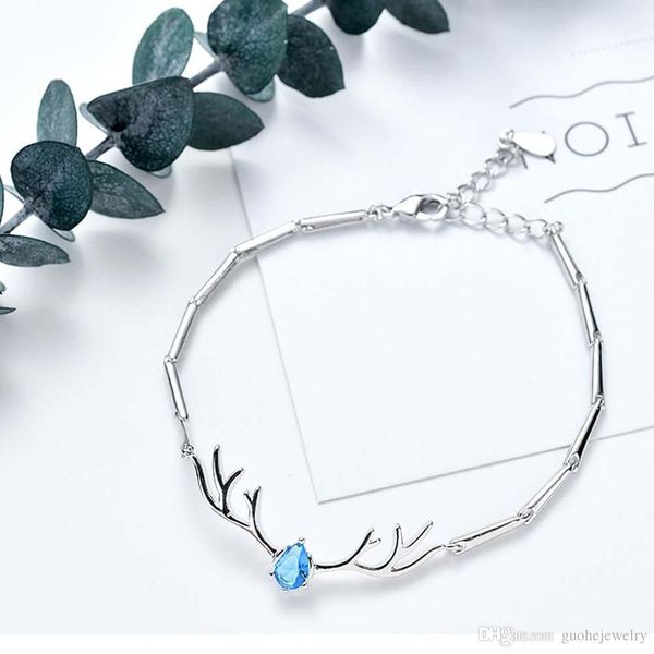 

personality simple student girlfriends couple jewelry wholesale small antlers ladies bracelets a deer have your bracelet, Golden;silver