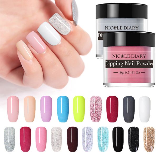 

10g pure nail color dipping glitter gradient french dip nail powder natural dry manicure art chrome dust pigment, Silver;gold