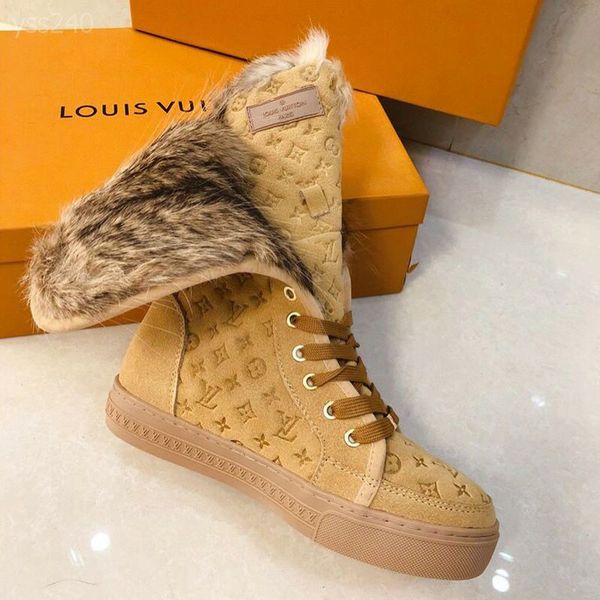 

flat snow boots female retro genuine wild short tube thick bottom plus velvet winter thick fur lace-up short boots cotton shoes, Black