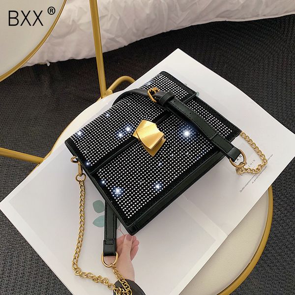 

bxx] кожа pu diamonds плечо сумки для женщин 2020 весенней мода цепи crossbody сумки женского путешествие сумка hk692