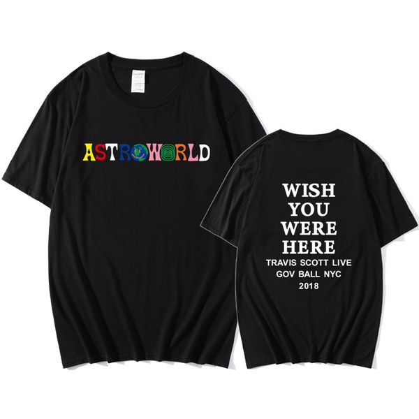 

trendy 100% cotton astroworld printed t-shirts men/women wishyouwerehere summer fashion tee jogger cool funny, White;black