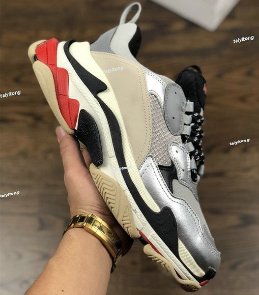 

2019 fashion triple-s paris designer casual shoes for men women all black white black beige grey green red sneaker dad shoes 36-45